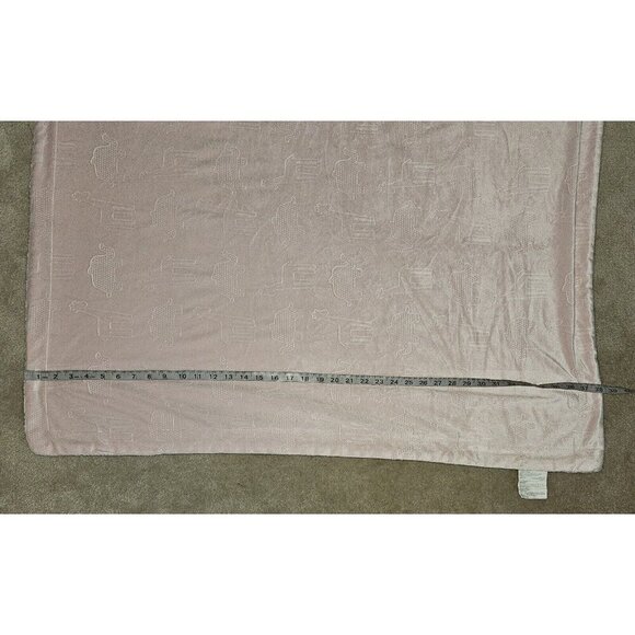 RN 119741 Solid Pink Baby Blanket Fleece Embossed Animal Safari Elephant Giraffe - Picture 7 of 8